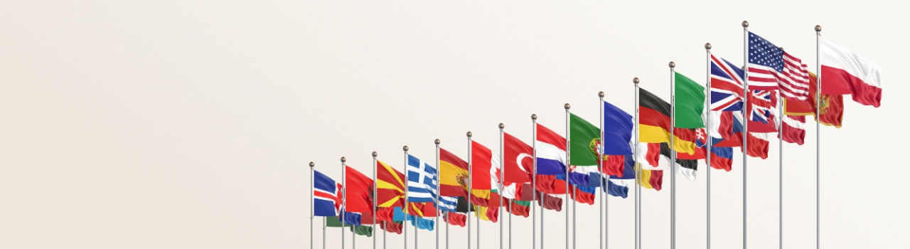 Maszty z flagami państw